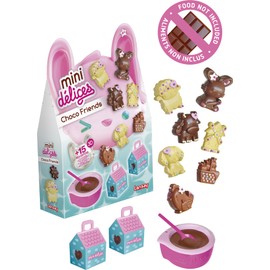 Lansay - Mini Delices Choco Friends - Kit Cioccolateria per Bambini dai 6 Anni - Crea 15 Cioccolatini ad Animale 3D e 2D con Confezioni Regalo - attività Creativa Culunaria Senza Cottura
