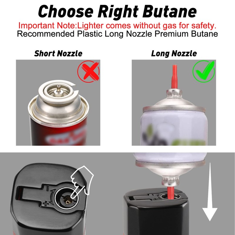 Kantion Cigar Lighter, 4 Jet Flame Torch Lighter Refillable Butane
