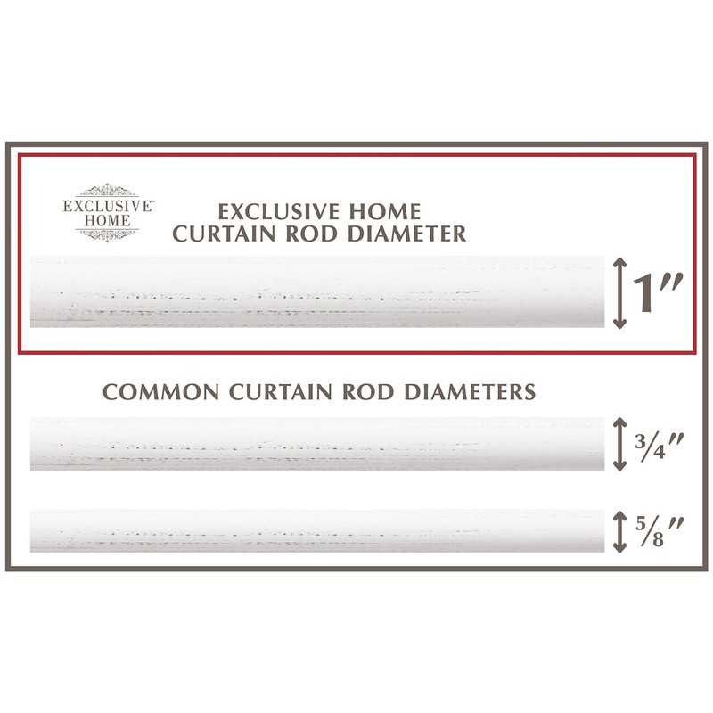 Exclusive Home Duke 1" Curtain Rod and Coordinating Finial Set,