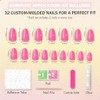 SXVME Uñas postizas cortas de gel suave, 32 piezas, 16