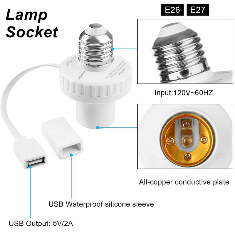 UYODM Lamp Socket Power Adapter for Wyze Cam v3/v4/v3 Pro/OG,Wyze