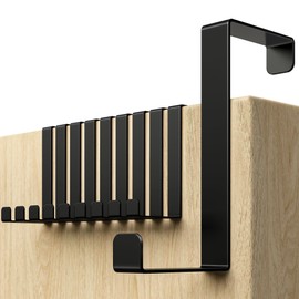 Menz Stahlwaren Over Door Hanger – Set of 10 - Black Coat Hooks for Door 1.4" and 1.6" - Over Door Hook for Hanging Clothes, Door Hooks
