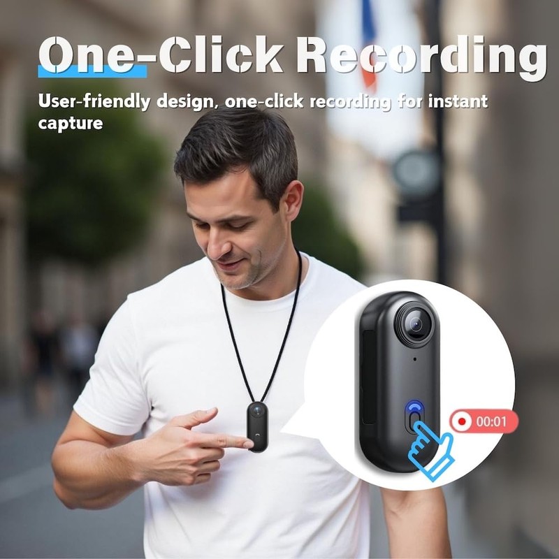 SHPTDJTIC 128G 4K Body Camera, Thumb Size Cam,Wearable Camera with