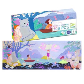 DJECO Children's Lake Gallery Puzzle Jigsaw Puzzle 100 Piece Art Landscape Children 5 Years Old Puzzle Elementary School Educational Toy (DJ07635)