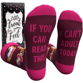 Cavertin Women's Novelty Socks with Gift Box Cat Lover Dog Mom Book Lover Cat Mom Llama Unicorn Sloth Corgi (Unicorn)
