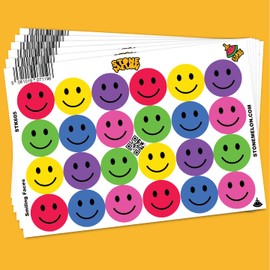 Stone Melon School Reward Stickers 144 Well Done Smiley Face Stickers 30mm Round Awards Nursery Teachers Parents Children Kids Smiles