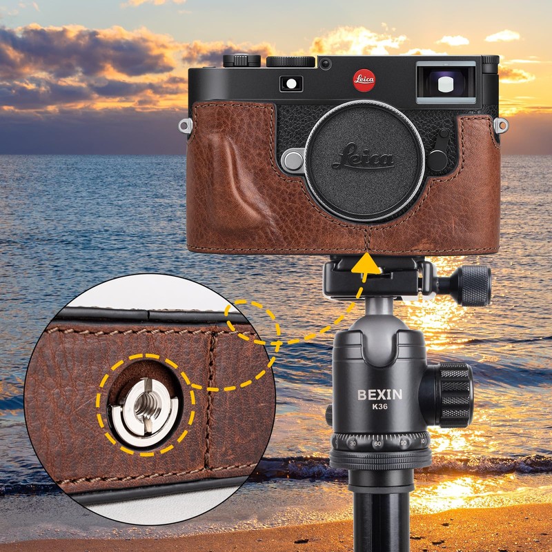 MUZIRI KINOKOO Leica M11/M11-P Premium Genuine Leather Half Shell Case