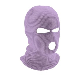 CT COTIM COYIN 3-Hole Warm Full Face Mask Cover Ski Mask Winter Balaclava Cap Knitted for Outdoor Sports, Light Purple