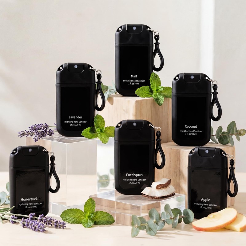 Loopeer 24 Pack Mist Hand Sanitizer Spray with Keychain Men