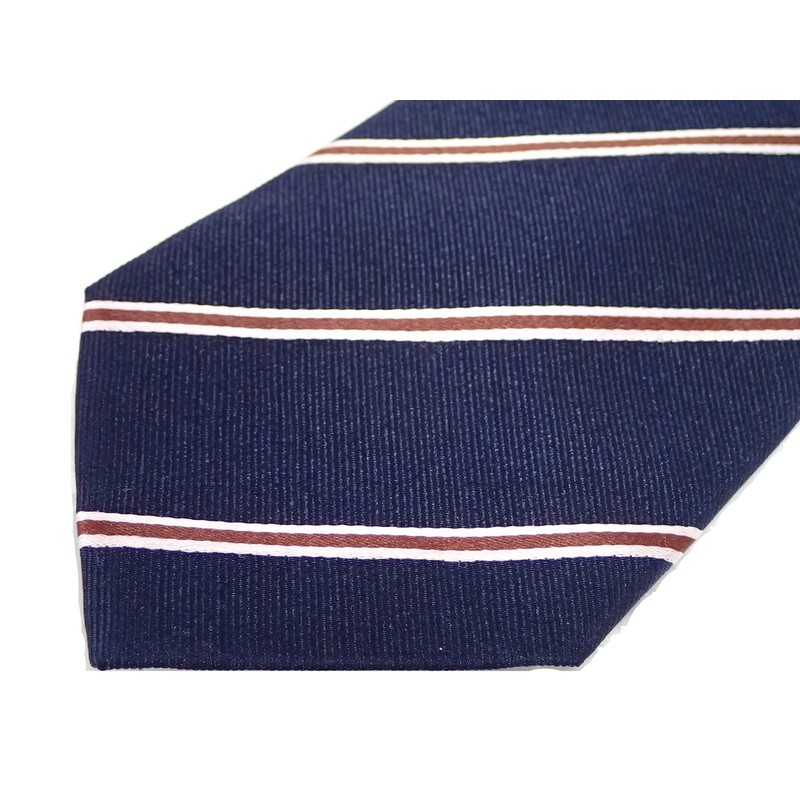 Kingsman Stripes Tie Kingsman Striped Necktie Silk Navy Blue Brown