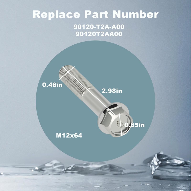 LESHIAUTO M12x64 Suspension Strut Flange Mount Bolt Knuckle Bolt Compatible
