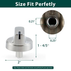 WB03X29300 Cooktop Knobs Replacement Parts for GE Gas Stove Knobs Stainless Steel Range Oven Stovetop Knob GE JGP3030SLSS JGP3030SL1SS 30 Inch Metal Rangetop Surface Burner Control Knobs 4 Pcs