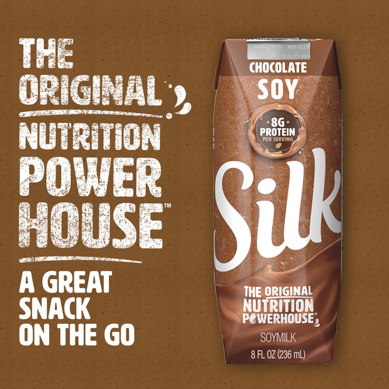 Silk Shelf-Stable Soy Milk Singles, Chocolate, Dairy-Free, Vegan, Non-GMO Project