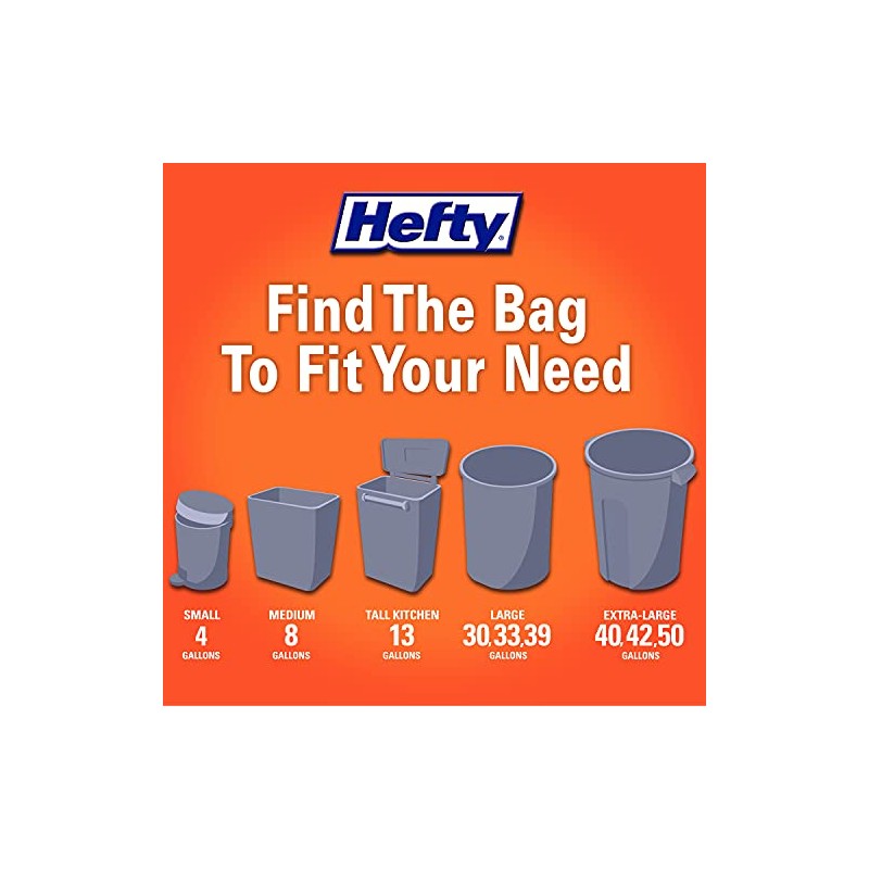 Hefty Bolsas de basura de cocina altas ultra fuertes, color