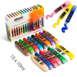 abeec Water Colour Paints – Watercolour Paint Set With 15 x 10ml Watercolour Paint Tubes – Art Supplies - Assorted Watercolour Paints - Watercolour Paint Set For Adults And Kids - Arts And Crafts