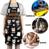 MYSOMY Cat Apron With Pockets Cat Pattern Apron Cat Cooking