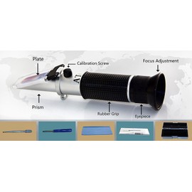 Salinity Refractometer for Seawater and Marine Fishkeeping Aquarium 0-100 PPT - Dual Scale (1.0 to 1.070 S.G.) - Automatic Temperature Compensation