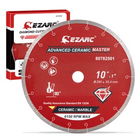 EZARC 10 inch Diamond Saw Blade, Advanced Ceramic Diamond Porcelain Cutting Blades Wet Cutting for Ceramic and Porcelain Tile, (1-Pack)