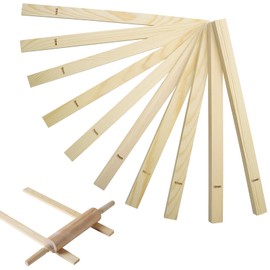 MIPIACE 10 Pcs Pottery Clay Rolling Pin Set Guides Wooden Rolling Pin Guides 3mm 5mm 7mm 10mm 12mm for Craft Pottery Polymer Clay Thickness Tool