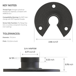 VENUS MANUFACTURING 4pcs Metal Mounting Bracket Landscape Lighting, 3/4 -14NPSM (0.77” Thread Diameters) Tree & Deck & Wall Mount Adaptor Outdoor Light Plate Fits Malibu Low Voltage Lights