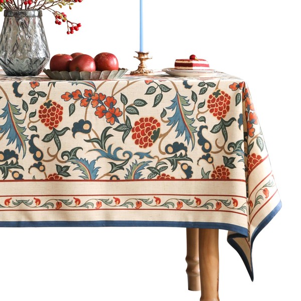 patdrea French Linen Pattern Tablecloth Soft Durable Floral Table Cloth