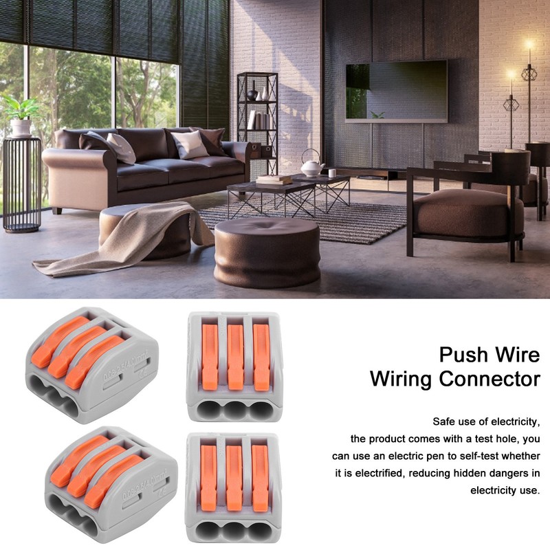 100Pcs Push Wire Wiring Connector Quick Connect Line Terminal Blocks