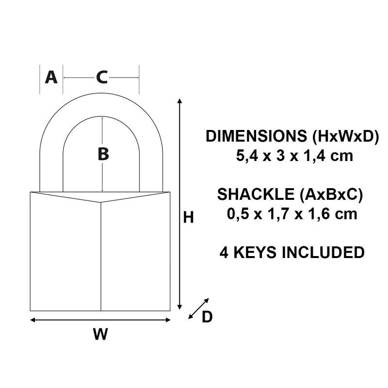 Master Lock 2930EURD Key Padlock with Extra Thick Solid Brass