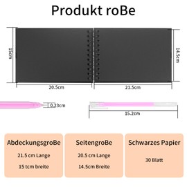 DIY Photo Album, A5 Photo Book with 30 Black Pages, Scrapbook for Gluing, Blank Photo Albums, Spiral Album for DIY, Wedding, Anniversary, Birthday, Gift, Scrapbooking