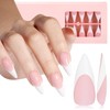 AILLSA Uñas francesas de gel, 180 unidades, uñas francesas a