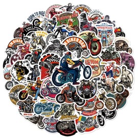 Motorcycle Stickers,50 PCS Motorcycle Vinyl Waterproof Decals for Water Bottles Computer Bicycle Skateboard Luggage Phone Pad Laptop Kids Teens Stickers Pack