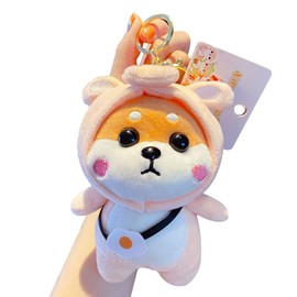 BONICI Men Women Creative Cute Lovely Cosplay Costume Play Changing Clothes Shiba Inu Dog Pendant Keychain Key-Chains Keyring Gift Pendant Handbag Tote Purse Backpack Decoration Car Key -Piggy