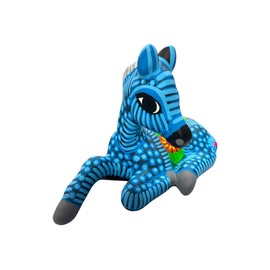 Talavera Horse Laying Down Sculpture Guerrero Folk Art Mexican Pottery Home Decor Multicolor Outdoor Indoor Length 14" (P2)