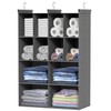 4 Tier Hanging Closet Organizer, 12 Compartments Dual Row Storage,