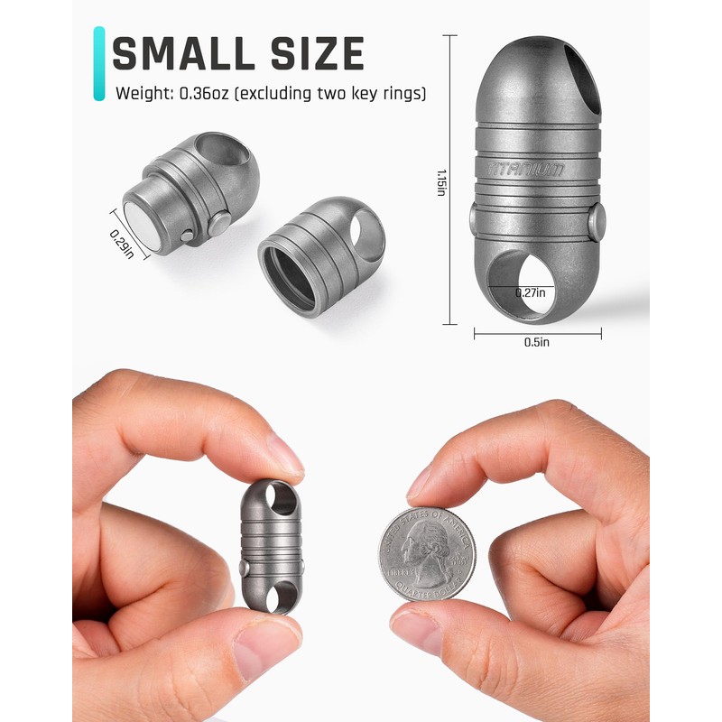 TISUR Titanium Quick Release Keychain, Retractable Key Chain Detachable Keychain