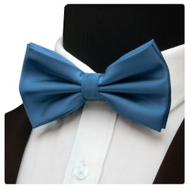 GUSLESON Juego de gemelos cuadrados de doble pliegue preatado y bolsillo para hombre con caja de regalo, Azul turquesa, general