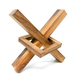 Impossible X Puzzle - Fun, Premium Wooden Brainteaser Puzzle - STEM Desk Toy For Adults