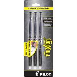 PILOT FriXion Point Erasable & Refillable Gel Ink Pens, Extra Fine Point, Black Ink, 3-Pack (31578)