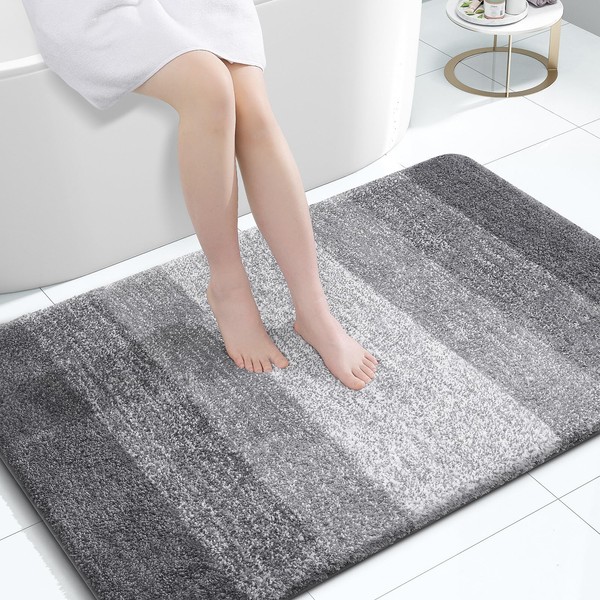 OLANLY Bathroom Rug Mat 47x32, Extra Soft and Absorbent Microfiber