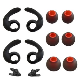 Luckvan Replacement Earbuds Tips Anti Slip Silicone Earhooks Earbuds Cover Eartips Fins Wings Earphones Stabilizer for in-Ear and Ear Canal Earbuds M Black