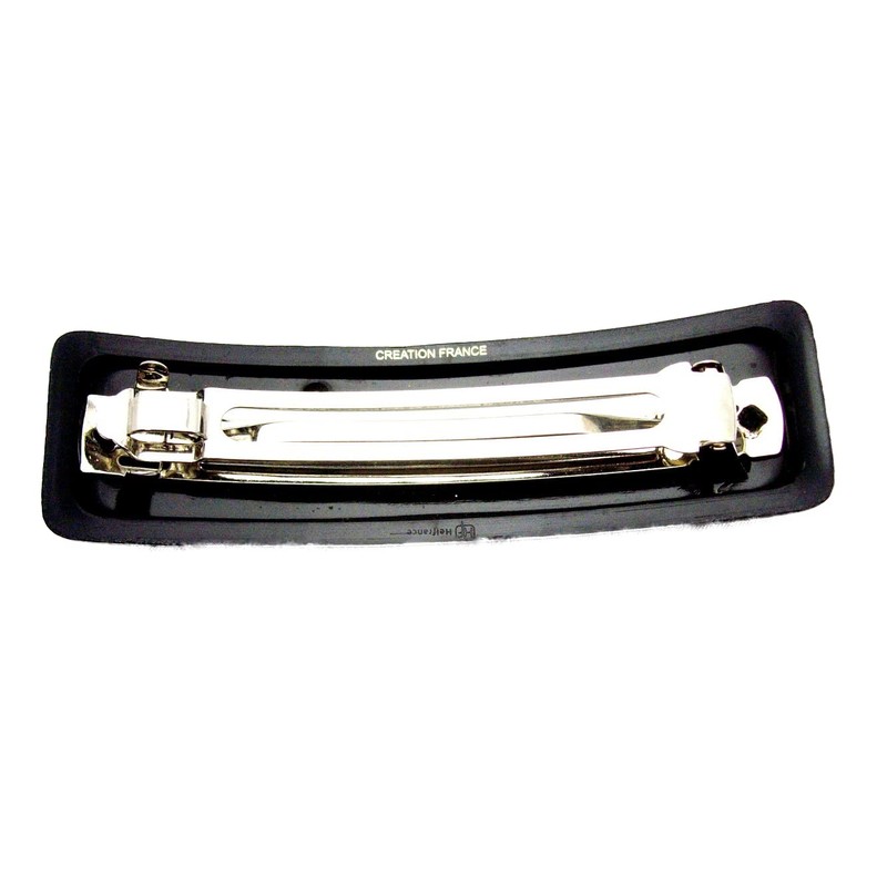 French Design Barrette Rectangular Oval 4 Inch (Black)