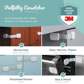 Beartop Baby Child Safety Drawer Lock - Secure Grip - Glue - Lock for Cupboards, Drawers and More