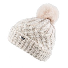 Jessica Simpson Women's Soft Knit Beanie with Fur Pom, Blush, One Size