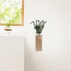Luxshiny Wood Wall Planters with Artificial Eucalyptus, 2pcs Modern Farmhouse