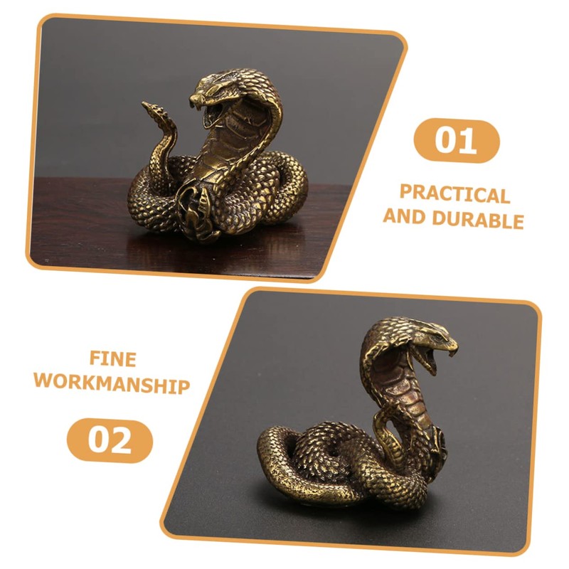CORHAD Zodiac Snake Tea Table Ornament Sturdy Brass Statue for