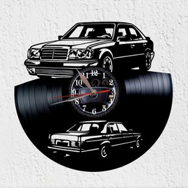 VINY WOODY Luxury Car Wall Clock Large High Quality Vinyl Record Clock Wall Decor Original Car Gift by Prestigio