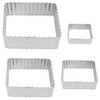 R&M International Fluted Rectangle Cookie and Biscuit Cutters, Tinplated Steel,