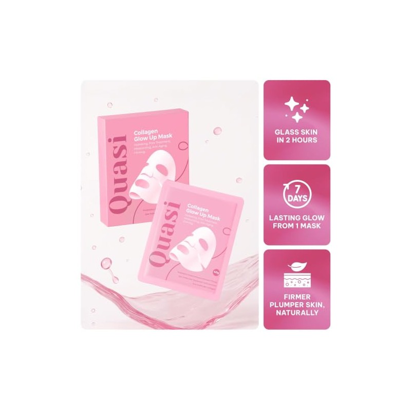 Quasi Collagen Glow Up Mask Hidratante Reafirmante 4 Piezas