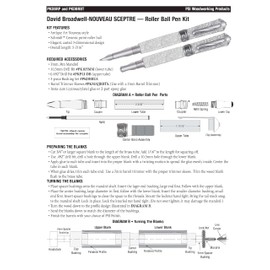 Penn State Industries PKDBRCH Nouveau Sceptre Rollerball Pen Kit Woodturning Project (Chrome & Golden)