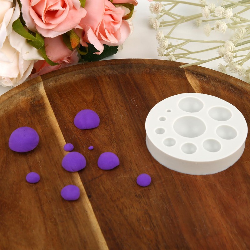 Half Round Ball Polymer Clay Molds, Silicone Clay Half Sphere