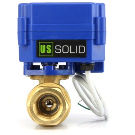 U.S. Solid Motorized Ball Valve- 3/4" Brass Ball Valve with Standard Port, 9-24V DC and 2 Wire Reverse Polarity